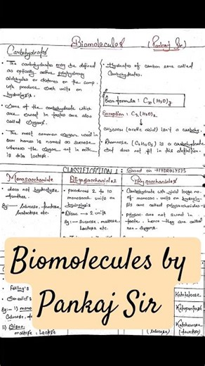 Biomolecules 🧬 | Pankaj Sir Notes | Organic Chemistry | Dopamine Vibes #pankajsir #pw #yakeen #neet