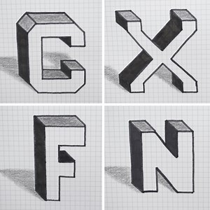 ⚫ Cómo dibujar letras en 3D ¡MUY FÁCIL PARA PRINCIPIANTES! 👈 | Art Paint