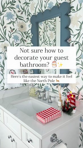 Comment BATHROOM CHEER and I’ll send you the full list! Because I just want Santa to feel at home if he has to use the powder room while he’s here. ✨ | Beyond Gray