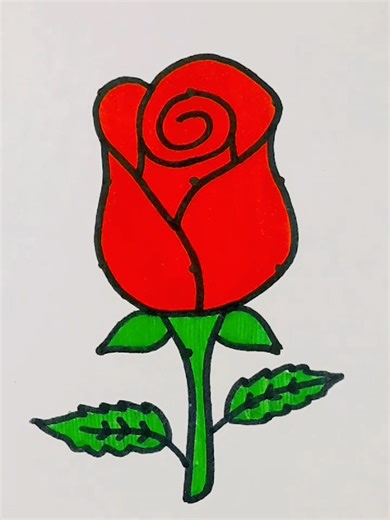 Easy Rose Flower Drawing Using Simple Dot Techniques