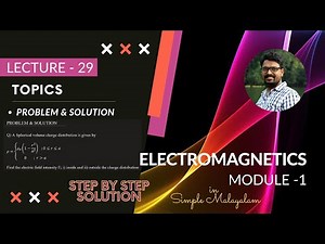 Problem & Solution-Calculation of E from spherical charge distribution | EM - Module 1 | Lecture 29