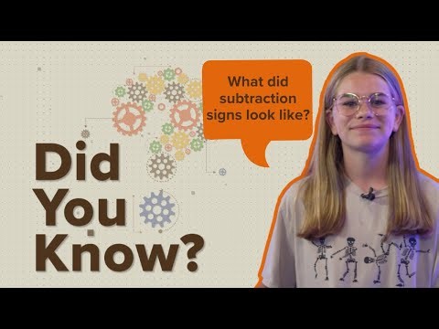 Did You Know? The Subtraction Sign