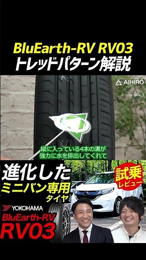 [Minivan-specific tires] BluEarth RV RV03 tread pattern explanation! #shorts #minivan #YokohamaTi...