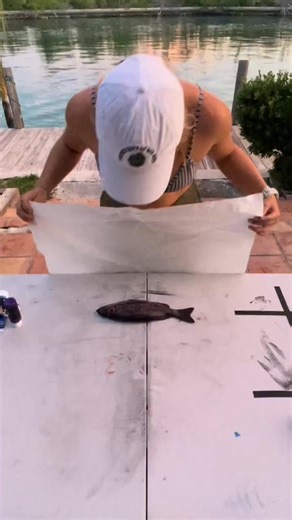 I want a perfect fish print 🥴 🐟 #fishprint #DIY #fishing #artsandcrafts | Morgan Bentley