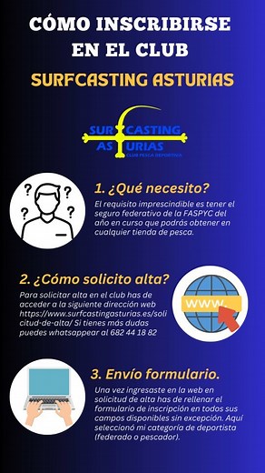 Como inscribirte en nuestro Club 📋 . #SOMOSSURFCASTINGASTURIAS #surfcastingcompeticion #surfcasting #pesca #pescadeportiva #pescador #fishing #fishingtime #fishinglife #fishingsport #sport #fishtank #sealife #seabass | Surfcasting Asturias