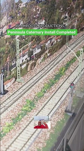 Model Caltrain EMU - Peninsula Catenary Install Completed #hoscale #modeltrains #train