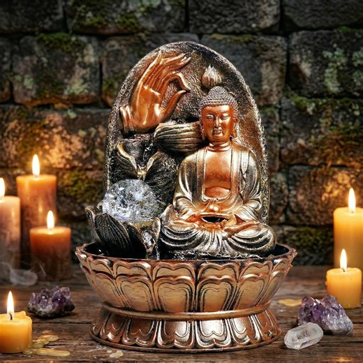 Zen Buddha Water Fountain Indoor, Relaxing Zen Tabletop Waterfall, Spiritual Home Room Decor, Meditation Desk Accessory - Etsy