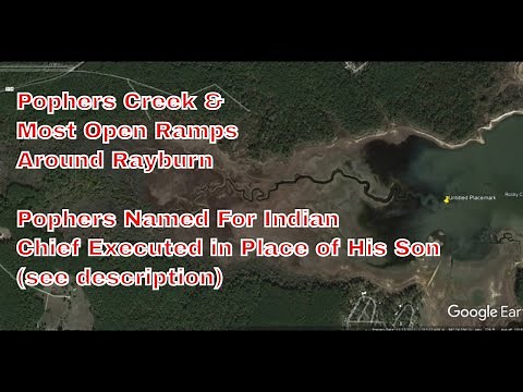 Pophers Creek& Open Ramps Around All of Sam Rayburn - Rayburn Aerial Mapping at Low Water Video 4