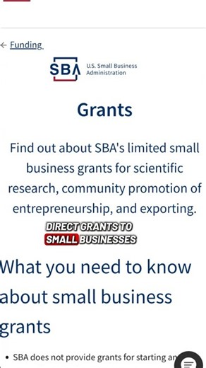 These are the only grants that the SBA gives out