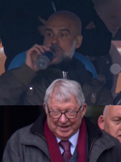 Ferguson & Guardiola at Man City vs Liverpool FA Cup