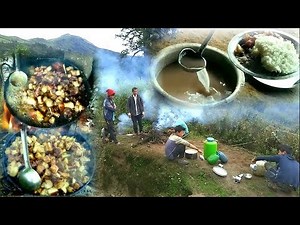 Cooking Pork curry & EAting with Rice || Herders life || Himalayan Food ||