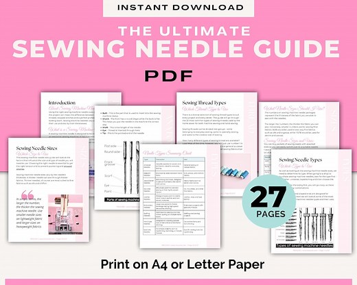 Sewing Needle and Thread Guide | Printable Sewing Reference Chart | Match Needle Size and Thread Type | Sewing Cheat Sheet - Etsy