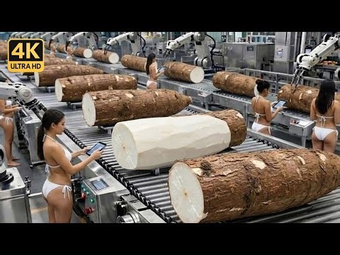 Inside the Factory: United States Giant Cassava Processing Plant (Full Process)