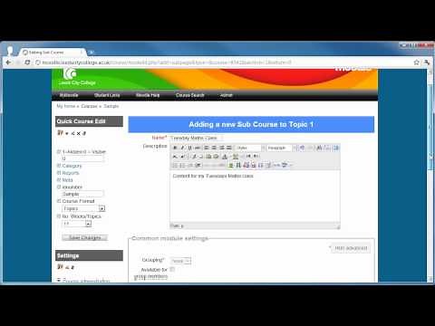 How to add a SubCourse in Moodle