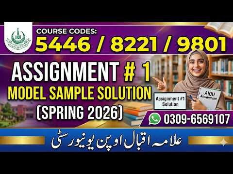 AIOU 5446 / 8221 / 9801 assignment 1 Spring 2026 Model Solution @picksPk