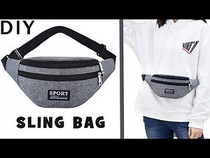 GRAY PURSE BAG WITH POCKET TUTORIAL // Zipper Belt Free Hands Bag 20 Min