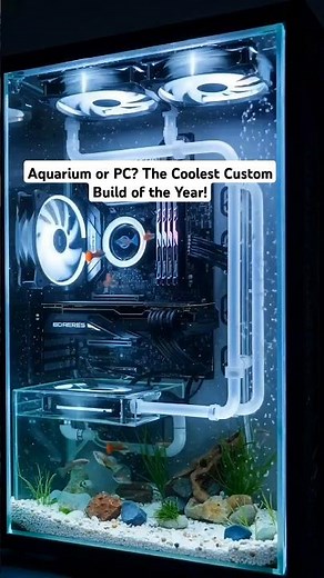 Aquarium PC — filled with crystal-clear mineral cooling #aquarium #pcgaming #relaxing