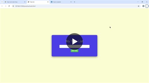#html #css #javascript #webdevelopment #frontenddevelopment #todoapp #assignmentproject #dommanipulation | Arcot Divyasri