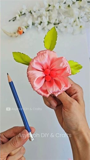Genius! Easy Satin Ribbon Rose 🌹 Romantic & Easy Craft Idea #shortsviral #shorts #diycrafts