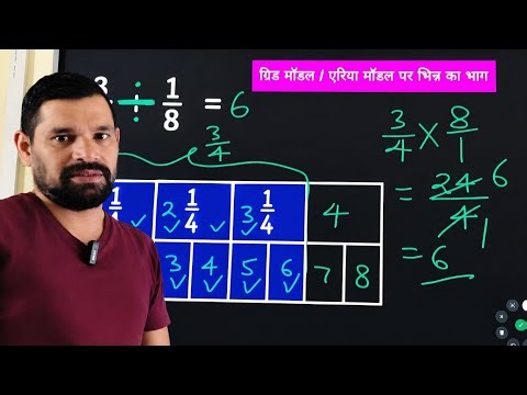 ग्रिड/एरिया मॉडल पर भिन्न का भाग ।।Division Of Fractions Using Visual Model 