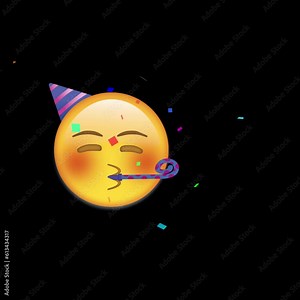 'Partyhat' Animated Emoji with transparant alpha background, ready to be used on your footage.