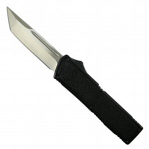 Lightning Black OTF Automatic Knife, Satin Tanto Blade