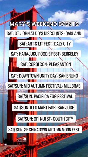 Your Bay Area cheat sheet for weekend fun is here! 🙌🏽 @marydiazonair pulled up some fun events that you can check out! ☀️🫶🏽💕 | 99.7 NOW