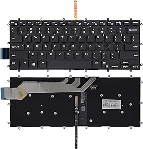 TLBTEK Backlight Keyboard Replacement Compatible with Dell Inspiron 13-5368 P69G 13-5378 13-5370 13-7368 13-7370 13-7373 13-7375 13-7378 13-7380 14-3480 14-3481 Series Laptop