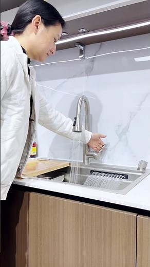 3-in-1 Kitchen Workstation: Large Single Bowl Sink with Integrated Colander & Cutting Board ✨