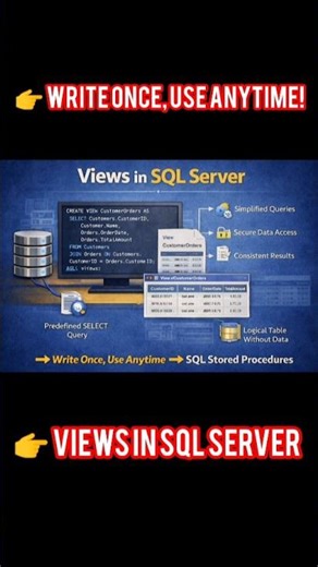 SQL Server Views Explained in 60 Seconds | Easy Tutorial #Shorts