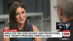 Tim Cook says he doesn’t worry about “machines taking over the world,” adding “I worry much more about people thinking like machines.” cnnmon.ie/2Jbysr2 | Anderson Cooper 360