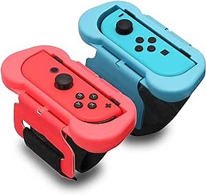Switch Dance Wrist Bands, Switch Wrist Straps Compatible with Dance 2023 2022 2021 2020 and Nintendo Switch Sports Game - 2 Packs (Fit for 4.72-7.5 inches Wrist Circumference) - Blue and Red