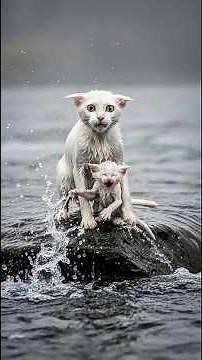 Dog Saves Cats From River Adventure! #cat #rescue