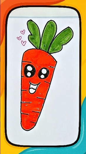 How to Draw a Carrot 🥕 | Easy Drawing for Kids