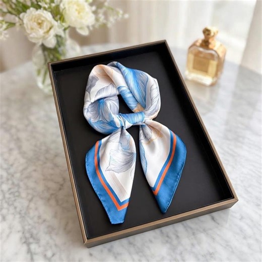 Silk Scarf Gift Set 70cm, Luxury Boxed Square Scarf for Women - Etsy
