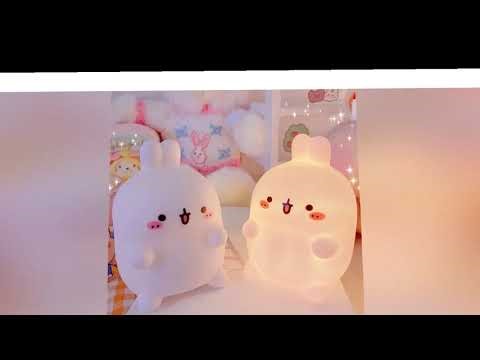 Rabbit Night Light Bedhead Bedroom LED Small Table Light Non Plug In Floor Stand Creative Atmosphere
