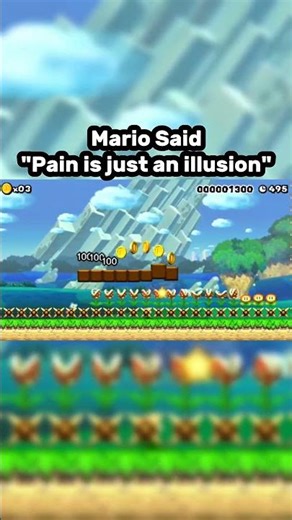 Pain is just an illusion if you have power ups 🤣🔥🌻💨 #mario #nintendo #mariomaker