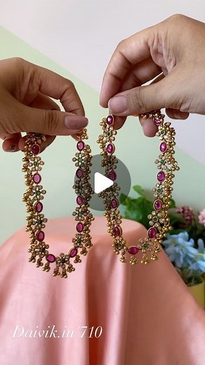 Daivik.in™ on Instagram: "AD kemp Floral Anklets ❤️😍 Product code-710 www.daivik.in/710 Please use the above product code or link to know the prices and to order. @dityaa.in"