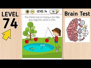 Brain Test Level 74 The Fisherman Is Having A Terrible Day, Help Him Catch A Fish.