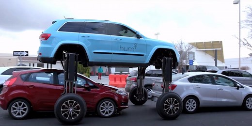 This car can transform and drive over other cars in traffic