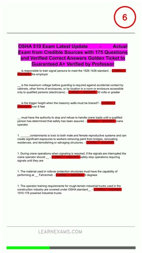 Osha 510 Exam Latest Update Actual Exam From Credi