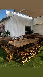 Mesas plegables de madera de pino en estilo rústico 🌲 🪵 Excelentes para su patio o negocio ✨👌🏻 Contamos con tono roble y nogal,somos fabricantes ,Cotiza con nosotros 🫰🏻! | Madera Rustica
