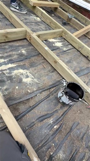 Using black jack bitumen paint to make the joists last longer | R.C Landscapes