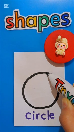 🔵 Magic Circle Coloring Time! 🎨💙A simple circle… #abc #shapes #alphabetsong #learning