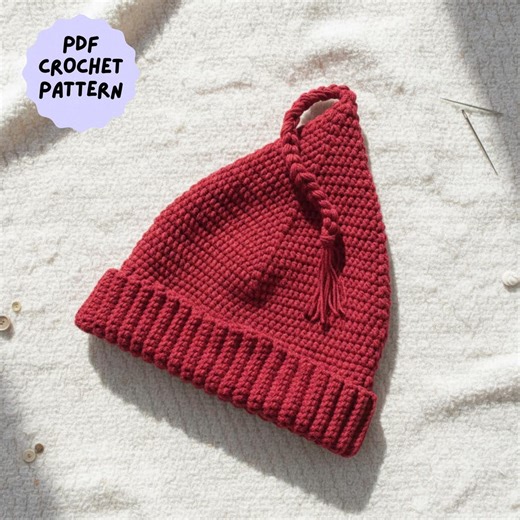 Melt Ice Crochet Beanie Pattern, Red Long Hat & Stocking Cap, Melt the Ice Hat PDF Download - Etsy