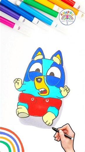 Draw Baby Bluey Simple | Draw Baby Bluey Nagging Nice 🌈 🐶🍼#bluey #baby #forkids #short
