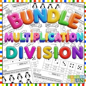 Division & Multiplication Math-Color the Correct Answer & Dice Games BUNDLE