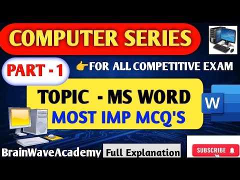 MS WORD MCQ'S | Computer Series Part - 1 | Full Explanation | Computer Mcq's #computer #mcqs