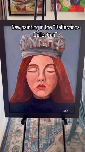 A new painting is fresh off of the easel. This is part of the Reflections Collection. This collection is about being yourself even if you’re a little different or weird. Self confidence. Not trying to fit into the mold that society expects women and girls to fit. Daring to be different and dare to be yourself. Available on my website and eBay. Both links are in my bio. #bedifferent #beyourself #weird #paintings #womenempowerment | Original Art By Jane