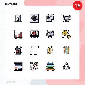 Download Set of 16 Modern UI Icons Symbols Signs for living housekeeping products video media Editable Creative Vector Design Elements for free